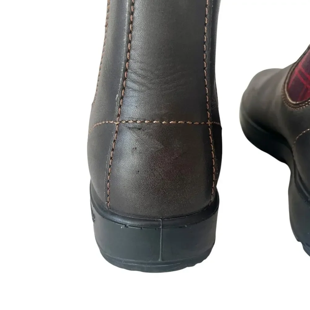Blundstone 2100 Tartan Plaid Chelsea Boots Stout Brown AU 5 / US W 8 / M 6
